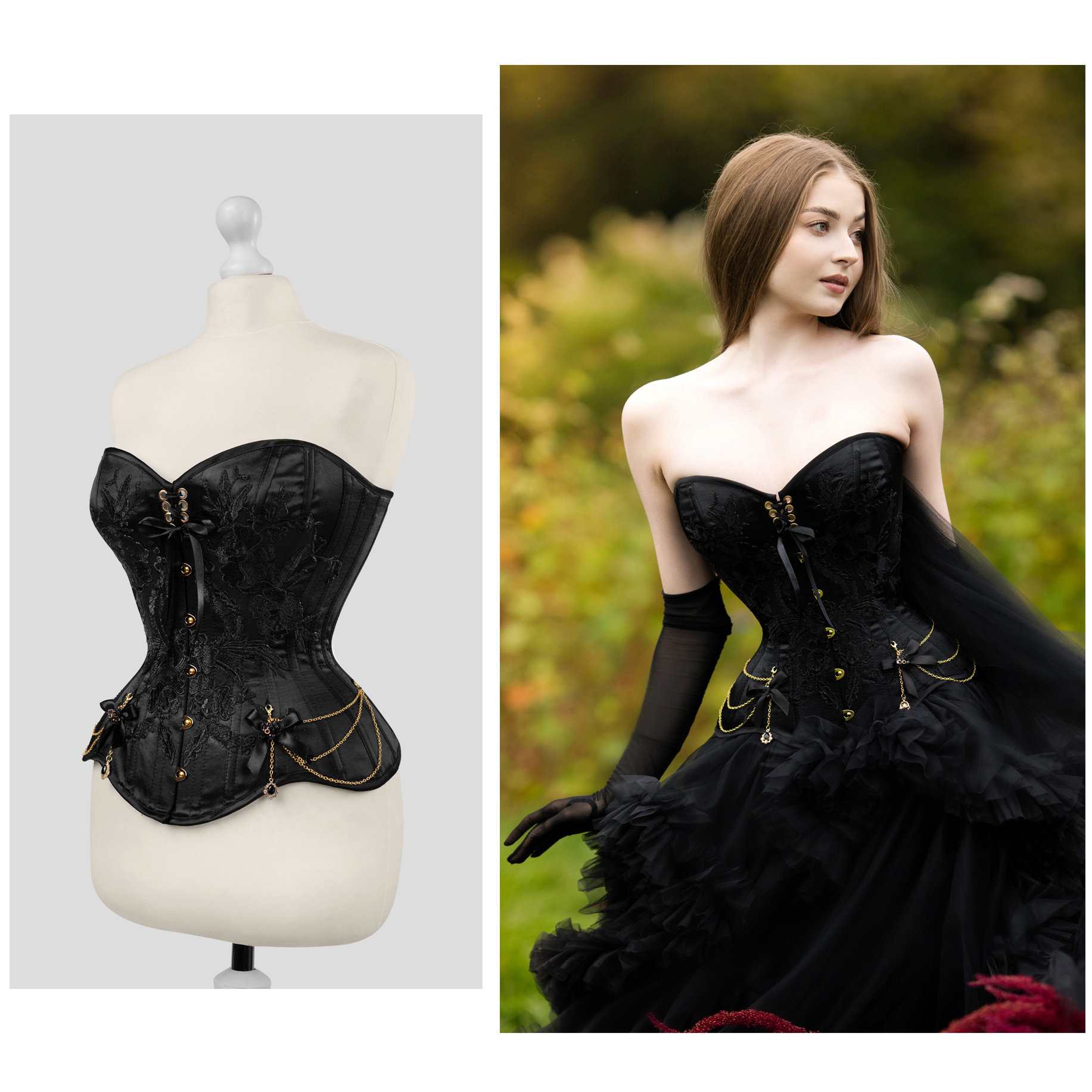 Corset overbust ice pearl :: Rebel Madness