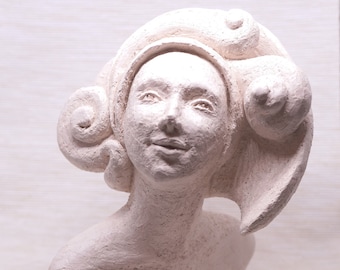 Woman bust - clay sculpture #416