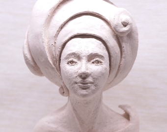 Woman bust - clay sculpture #415