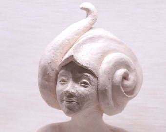 Woman bust - clay sculpture #417