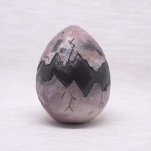 Mystic Saggar Ceramic Egg - Egg sculpture - Raku Egg - saggar fired clay egg - clay sculpture - egg figurine - small sculpture #373