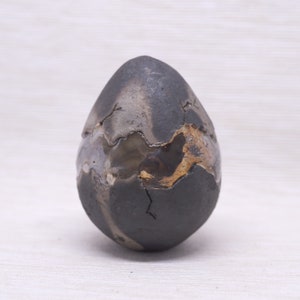Silver Storm Raku Egg – Strength & Renewal - Egg sculpture - Raku Egg - ceramic egg - clay sculpture - egg figurine - small sculpture #375