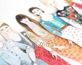 Articulated paper doll. custom portrait illustration