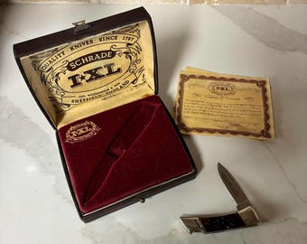 Vintage Schrade IXL Folding Pocket Knife with Original Box and Certificate
