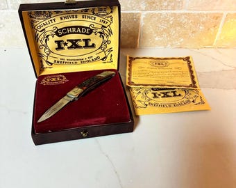 Vintage Schrade I*XL Folding Pocket Knife with Original Box and Papers