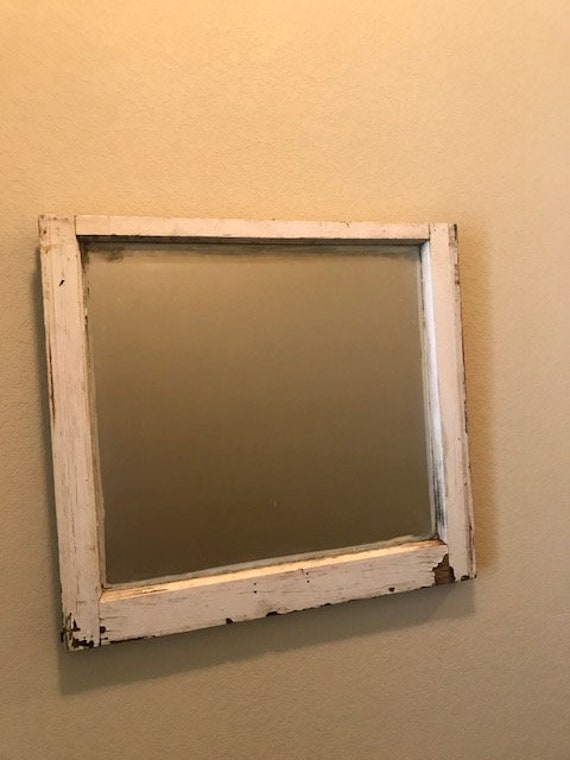 Antique Window Frame With Mirrored Backing Antique Window Frame With Mirrored
