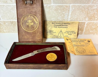 Vintage Boy Scouts of America Diamond Jubilee Knife | 75th Anniversary Lmtd edtn