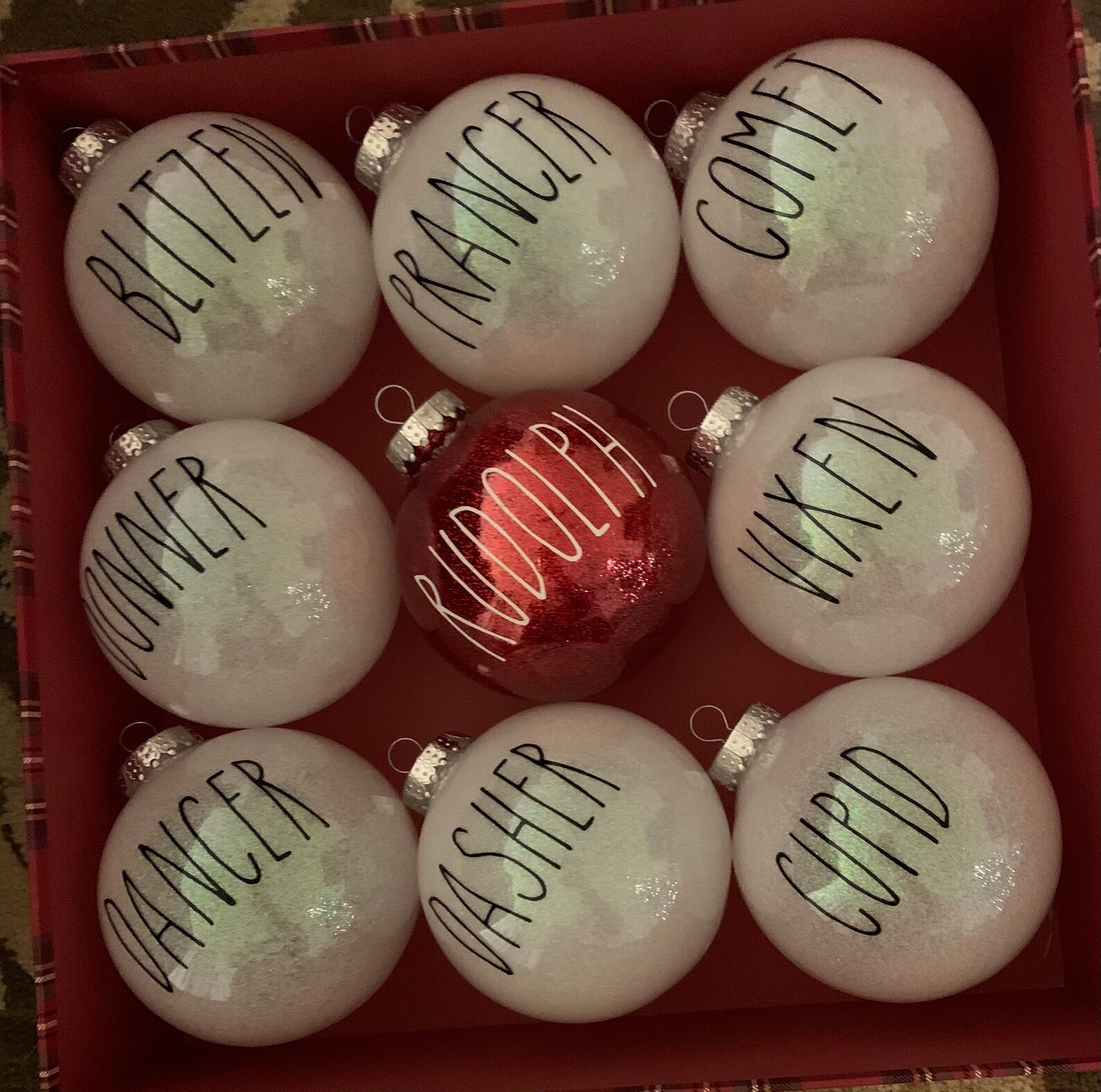 Rae Dunn Inspired Christmas Ornaments Set of 9 Etsy
