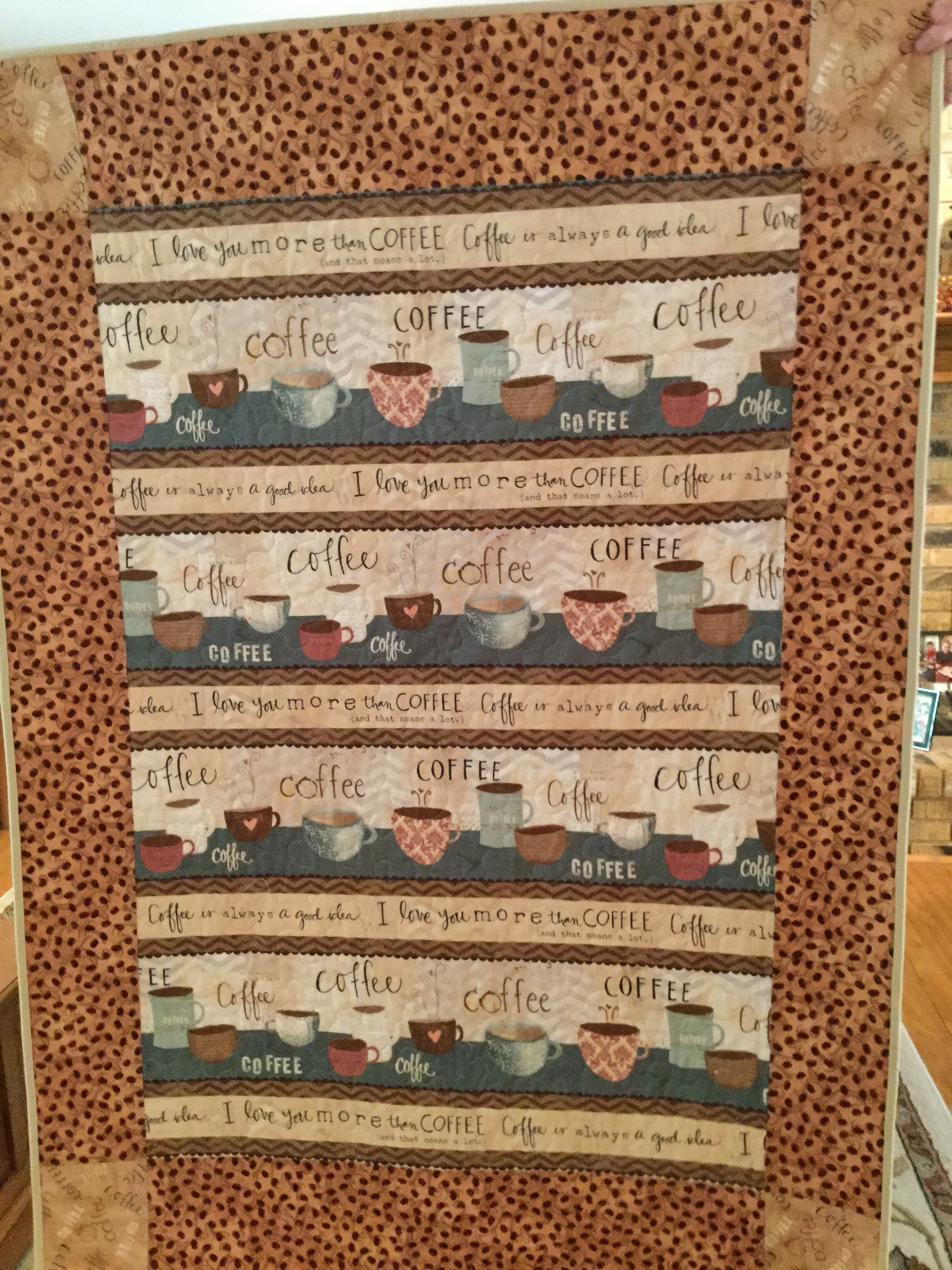 Coffee themed quilt Etsy