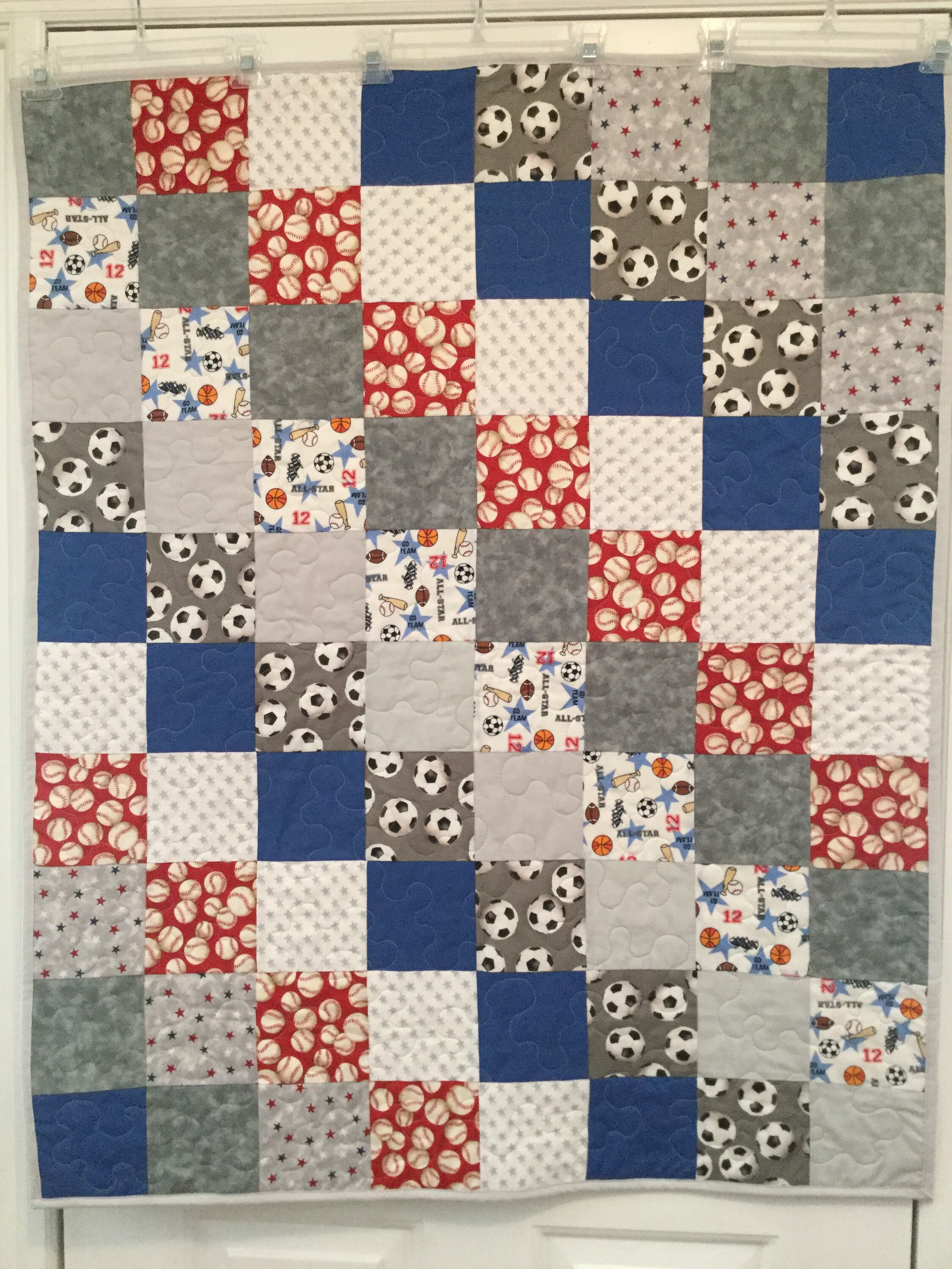 Sports Themed Baby Boy Quilt