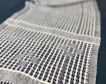 Handwoven Table Runner with Dogwood Pattern