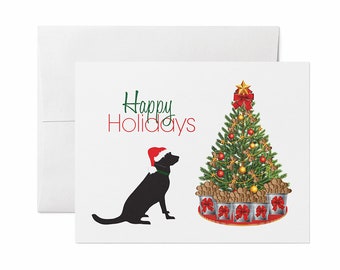 Black Labrador Holiday Cards: Dog Lover Greeting Card Set with Envelopes