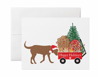 Chocolate Labrador Holiday Cards: Dog Lover Greeting Card Set