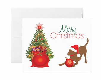 Chocolate Labrador Christmas Cards: Dog Lover Holiday Greetings