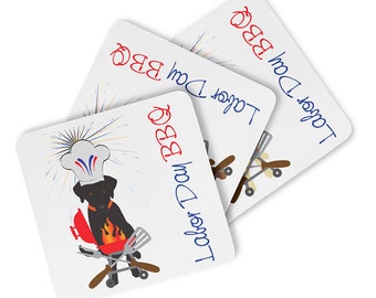 Labor Day BBQ Drink Coasters - Labrador Gifts - Set of 10