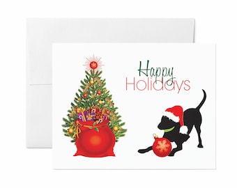 Black Labrador Holiday Cards: Dog Lover Greeting Card Set with Envelopes