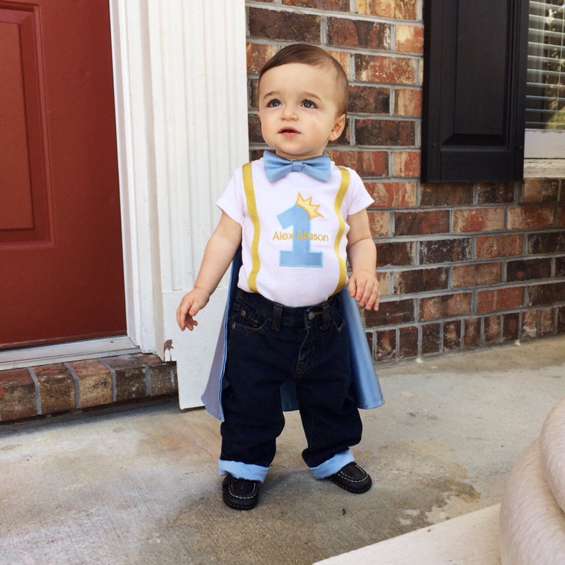 Prince Outfit Baby Boy first Birthday Onesie w/ cape. Bow Tie Etsy