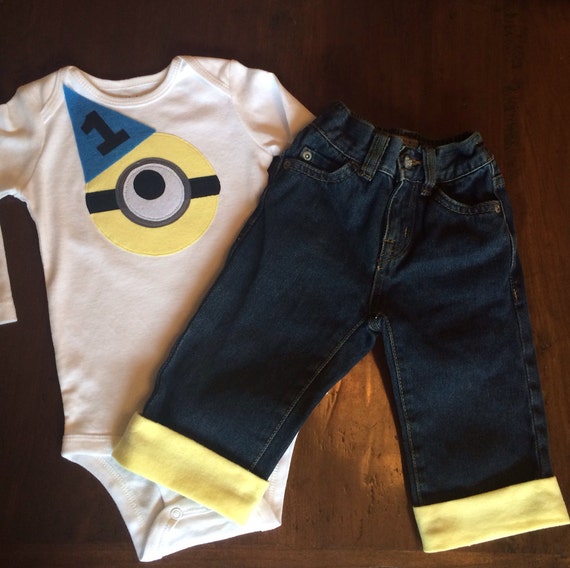 Minion 1st Baby Boy Jeans Shirt Despicable Me Baby Boy 1st Etsy