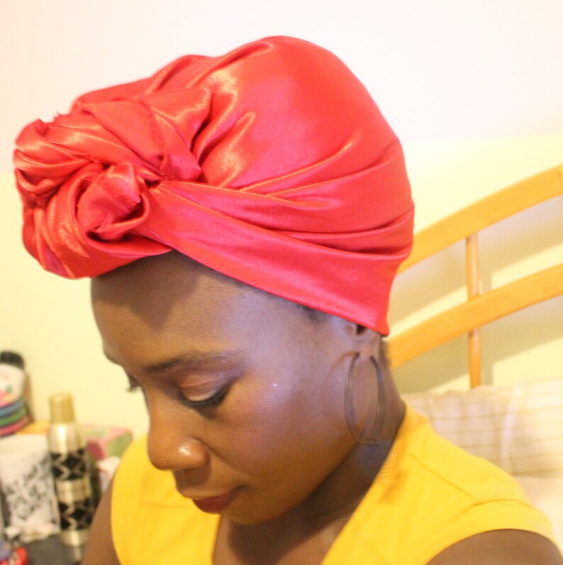 Red Satin Scarf Headwrap Natural Hair Satin Headscarf Etsy