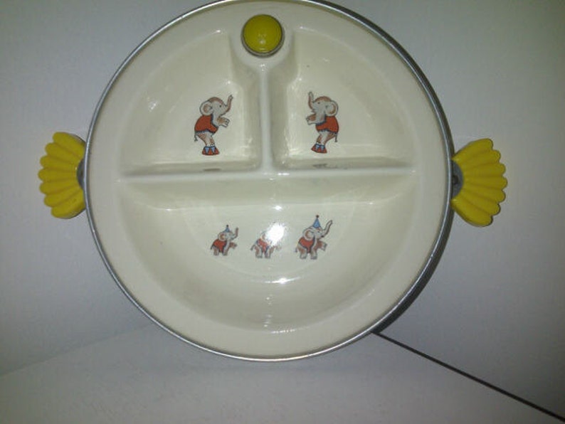 Vintage Baby Plate Food Warming Dish Majestic USA Etsy