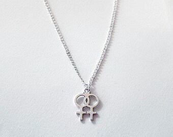 Double Venus Lesbian Symbol Necklace