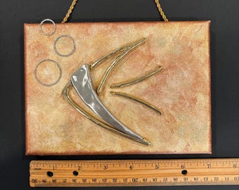 Handmade Metal Fish Wall Art: Upcycled Jewelry Mosaic (5x7)