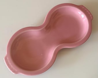 1980's FIESTA Rose Peanut Shape Creamer Sugar Tray Base Vintage Retired Color