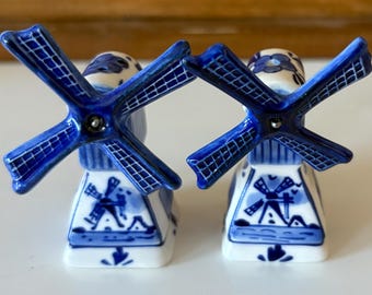 Delft Mini Windmill Salt & Pepper Set Hand Painted