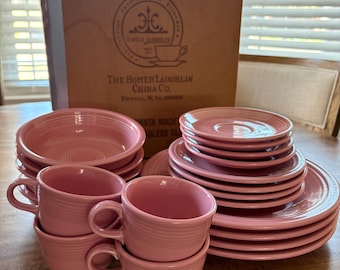 Vintage 20 pc Set FIESTA Rose 1980's Service for 4 Four