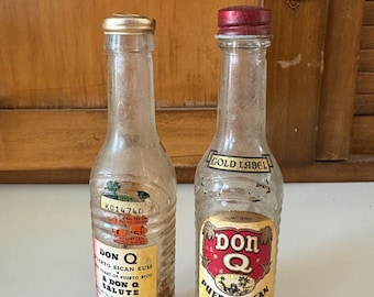 Vintage Mini Don Q Salute Rum Miniature Liquor Bottles