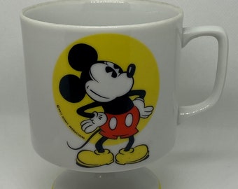 Vintage Footed Disney Mickey Mouse ceramic Mug Mint Condition