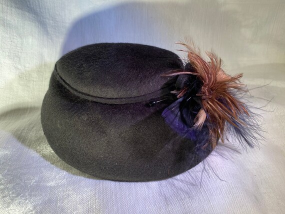 Vintage Henry Pollack Black Wool W/feather Splash Glenover  display picture 1