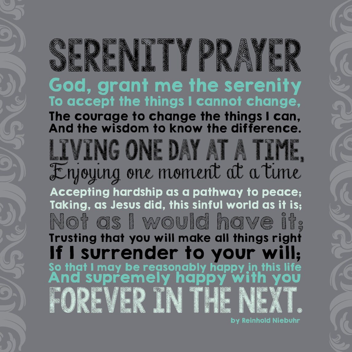 serenity prayer print custom any color etsy