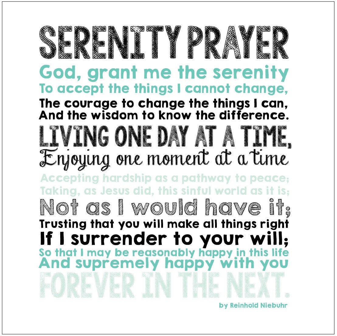 serenity prayer print etsy