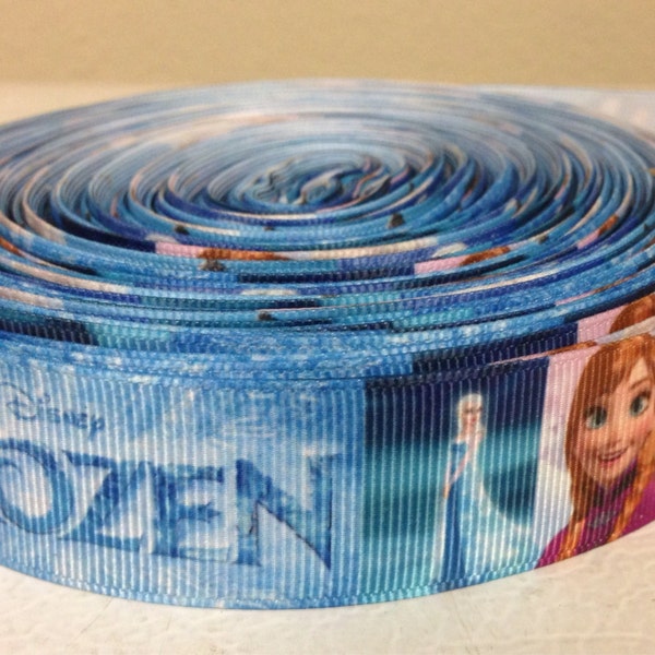 Disney Frozen Movie-Elsa & Olaf Hair Bow 1" inch- ribbon by the yard - grosgrain