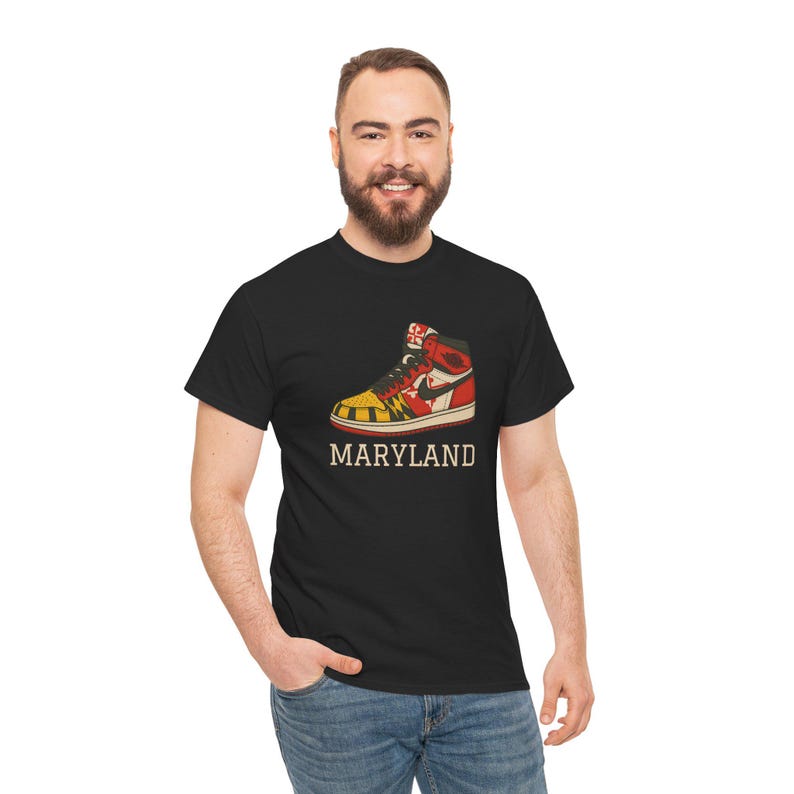 Maryland Sneakers Shirt | Unisex Graphic Tee | Maryland Flag Sneaker Design | UMD College Spirit Wear | Gift for Maryland Fans image 9