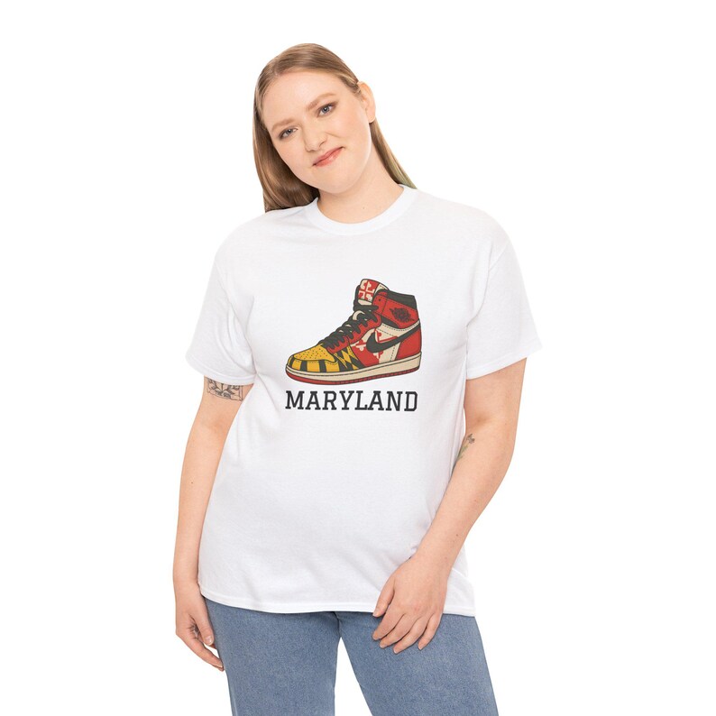 Maryland Sneakers Shirt | Unisex Graphic Tee | Maryland Flag Sneaker Design | UMD College Spirit Wear | Gift for Maryland Fans image 8