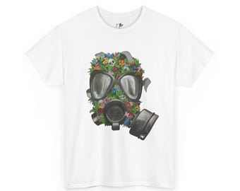 アートギャング ガスマスクTシャツ | オリジナルアートワーク | 花柄ガスマスクTシャツ