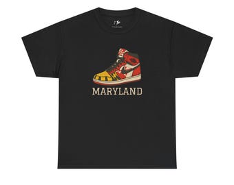 Maryland Sneakers Shirt | Unisex Graphic Tee | Maryland Flag Sneaker Design | UMD College Spirit Wear | Gift for Maryland Fans