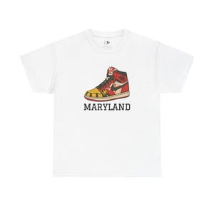 Maryland Sneakers Shirt | Unisex Graphic Tee | Maryland Flag Sneaker Design | UMD College Spirit Wear | Gift for Maryland Fans image 2