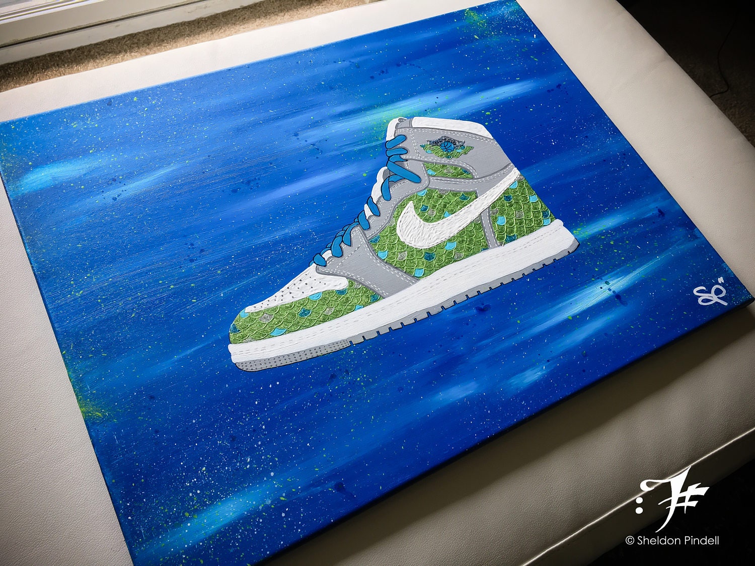 Air Jordan Mermaid Shoe Painting 