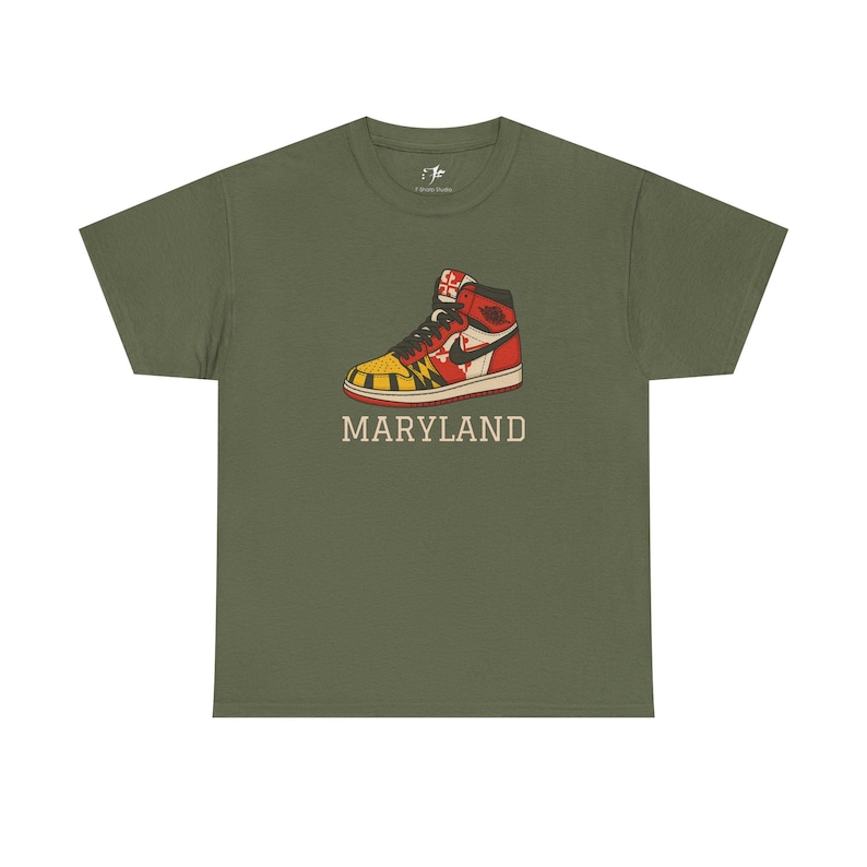 Maryland Sneakers Shirt | Unisex Graphic Tee | Maryland Flag Sneaker Design | UMD College Spirit Wear | Gift for Maryland Fans image 5