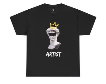 The Artist - Artist Crowned Unisex Heavy Cotton Tee, Creative Fashion, Unique Gift for Artists, Art Lovers, Birthday Gift, Statement Tee