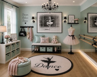 Ballerina Zebra Wand Kunst | Black and White Ballet Kinderzimmer Dekor (Digitaler Download)