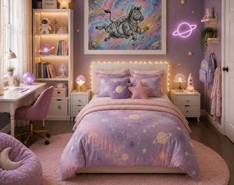 Weltraum Zebra Astronaut Kunstdruck | Galaxy Kinderzimmer Dekor (Digitaler Download)