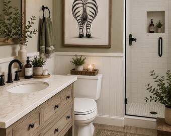 Lustige Zebra Hintern Skizze Print | Bauernhaus Badezimmer, Kinderzimmer Wandkunst (Digitaler Download)