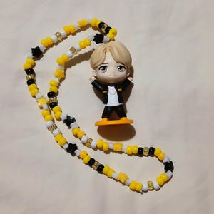 BTS Jimin Kpop toy figure kandi necklace