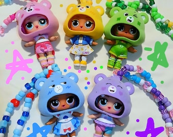 Care bears themed surprise doll toy kandi necklaces
