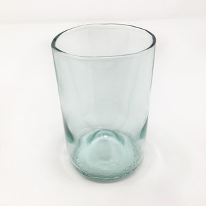 Restaurant Glasses made from recycled wine bottle, no sharp edges, flameworked, handmade in the USA, ecofriendly, annealed in a glass kiln