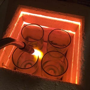 Green Recycled Soda Pop Glasses - Sprite, Embossed, No Sharp Edges, Flameworked in a kiln Dishwasher Safe, Thick Glass Durable image 4